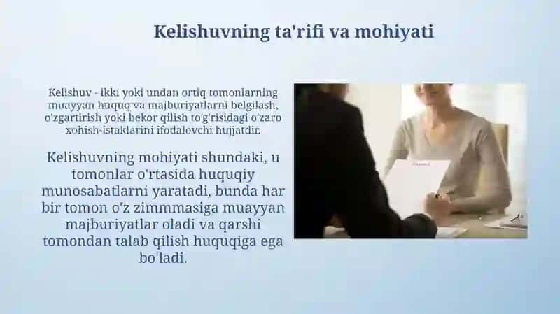 Kelishuvning ta'rifi va mohiyati 3
