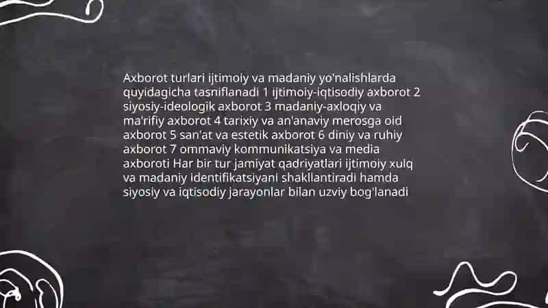 Axborot turlari: Ijtimoiy va madaniy turmush 3