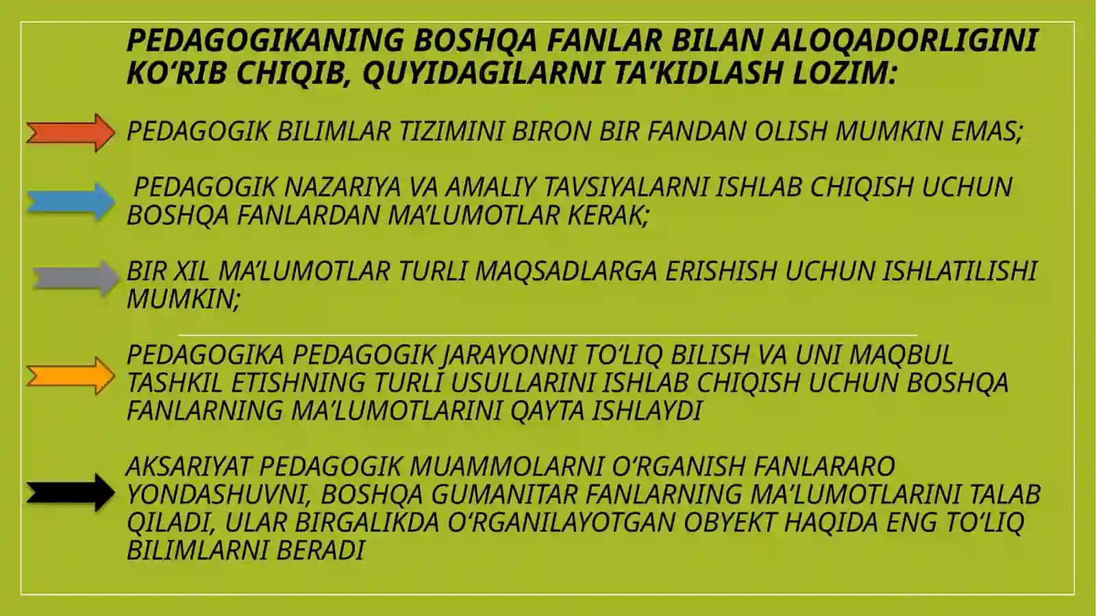 Pedagogikaning boshqa fanlar bilan aloqadorligi 3