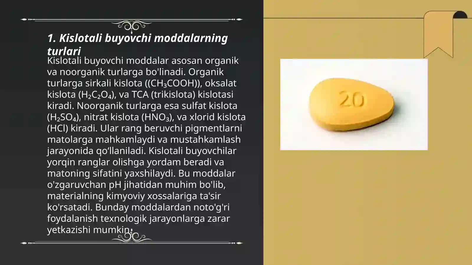 Kislotali buyovchi moddalar bilan buyash 3