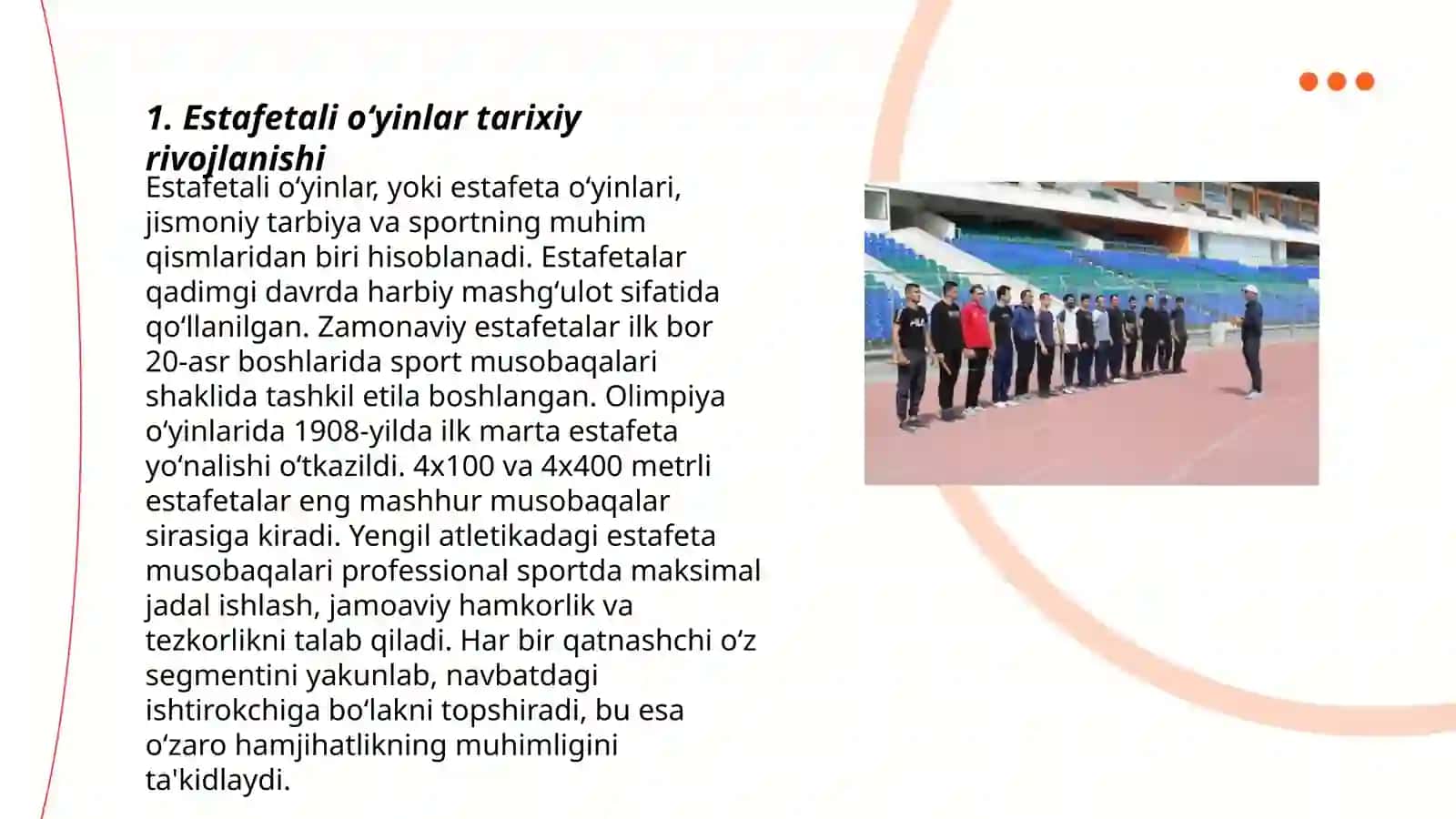 Estafetali harakatli oʻyinlarni oʻtkazish 3