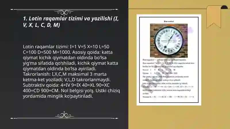 Lotin sonlari. Tartib va sanoq sonlar. Lotin va grek son old qoʻshimchalari 3