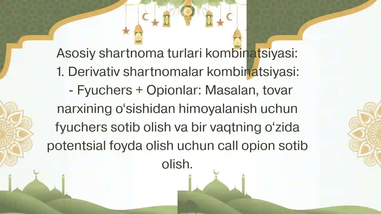 Moliyaviy munosabatlarda shartnomalar kombinatsiyasi 3