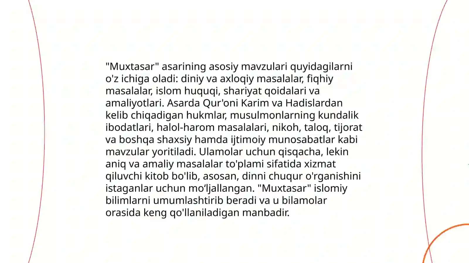Muxtasar asarini o'qib o'rganish 3