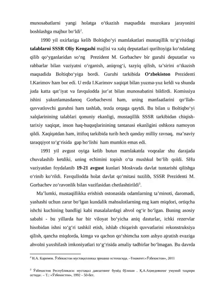 MUSTAQIL O‘ZBEKISTON RESPUBLIKASINING TASHKIL TOPISHI VA UNING TARIXIY AHAMIYATI 3