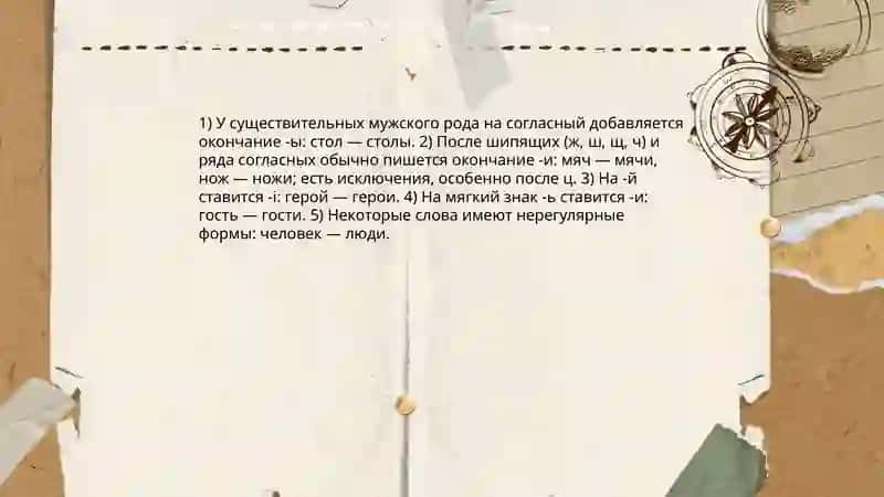 Множественное число имен существительных 3