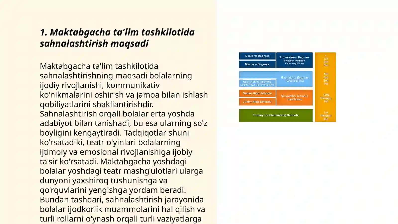 Maktabgacha ta'lim tashkilotida sahnalashtirish faoliatini tashkil qilish 3