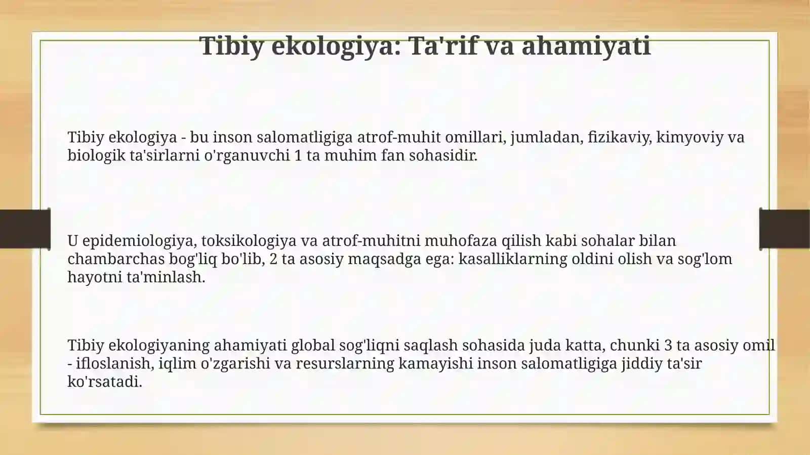Tibiy Ekologiya 3
