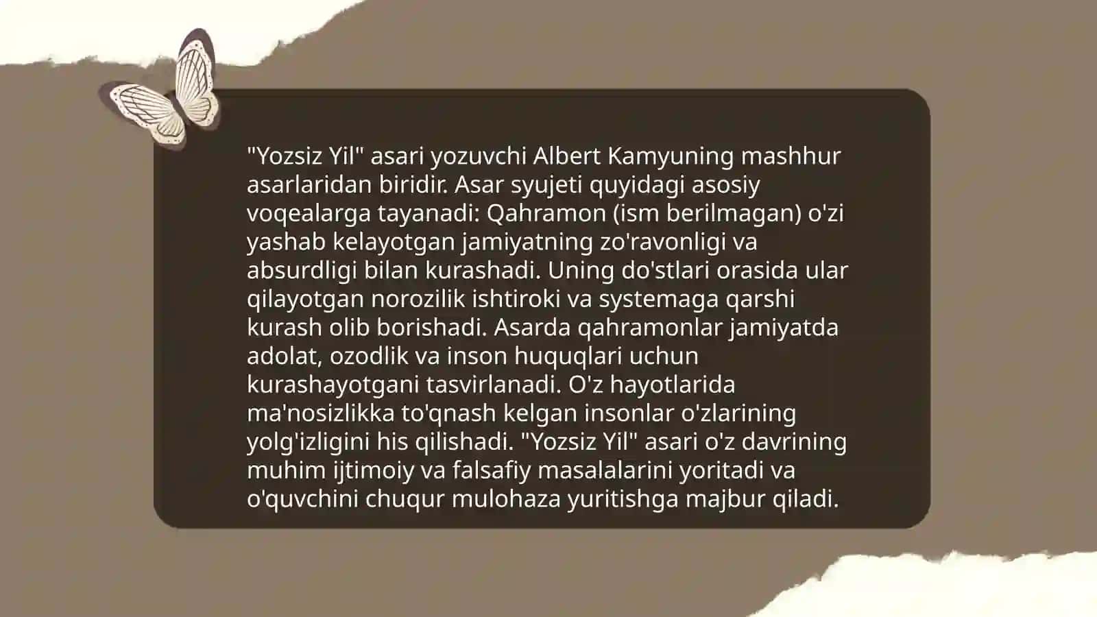 "Yozsiz Yil" asari tahlili 3