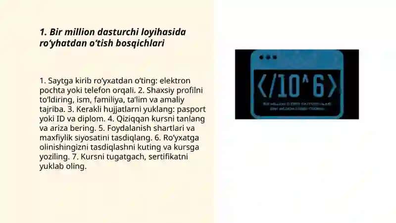 Bir million dasturchi loyihasi 3