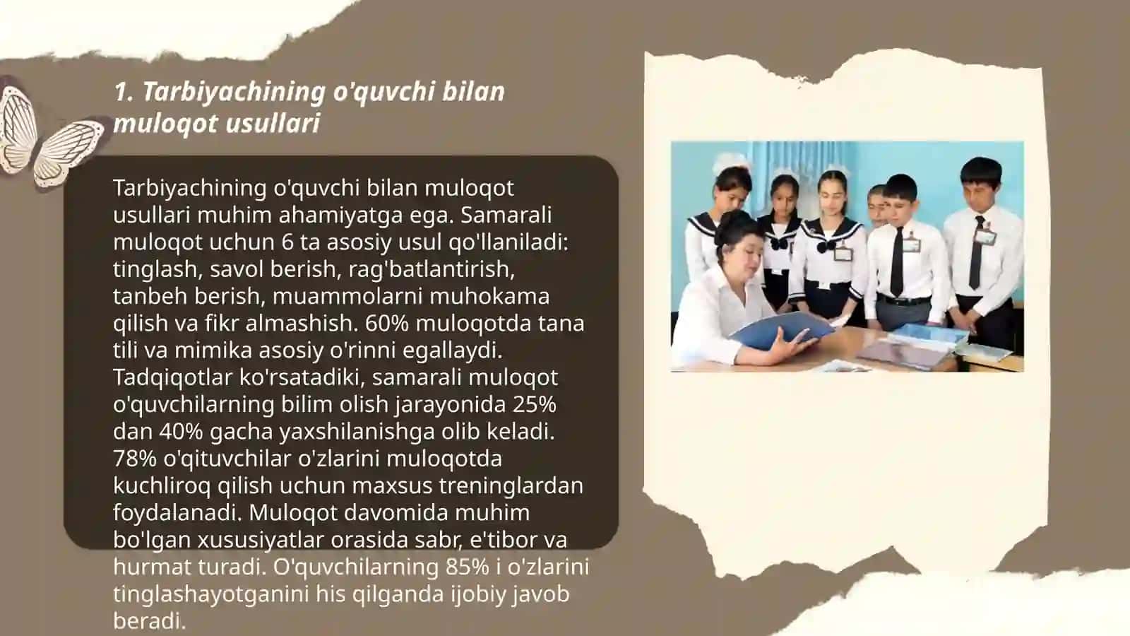 Tarbiyachining o'quvchi bilan muloqot usullari 3