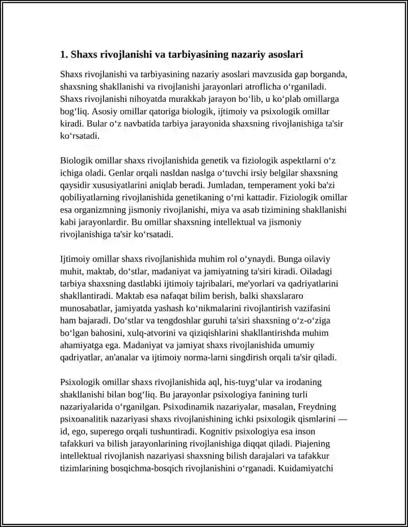SHAXS RIVOJLANISHI VA TARBIYASINING PEDAGOGIK-PSIXOLOGIK ASOSLARI 3