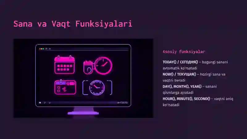 Sana, Vaqt va Qidiruv Funksiyalari 3