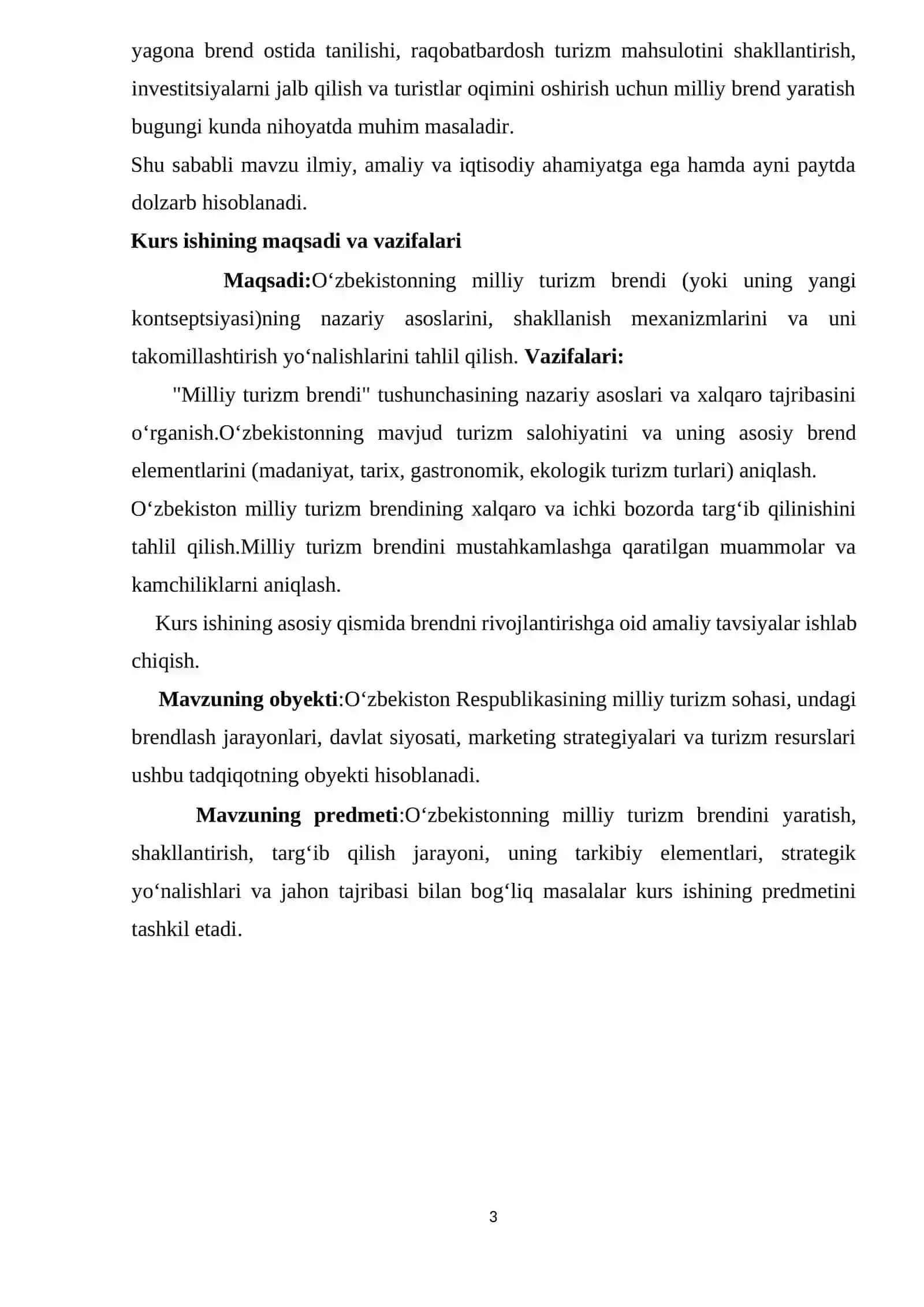 O’ZBEKISTON RESPUBLIKASINING TURIZM SOHASIDAGI SHIORI-MILLIY TURIZM BREND SIFATIDA 3