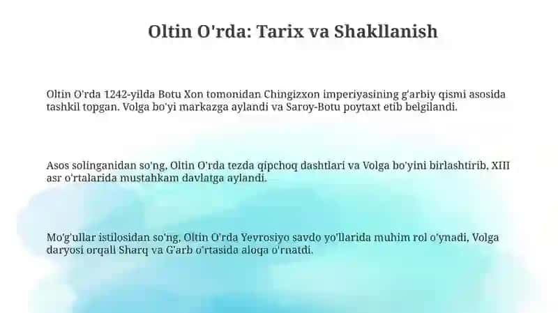 Oltin O'rda: Tarix va Shakllanish 3
