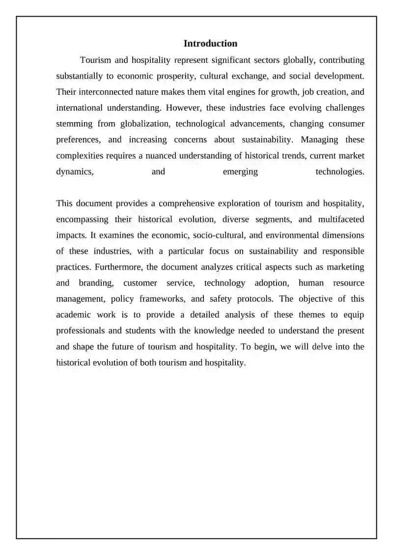 Tourism and Hospitality: An Overview 3