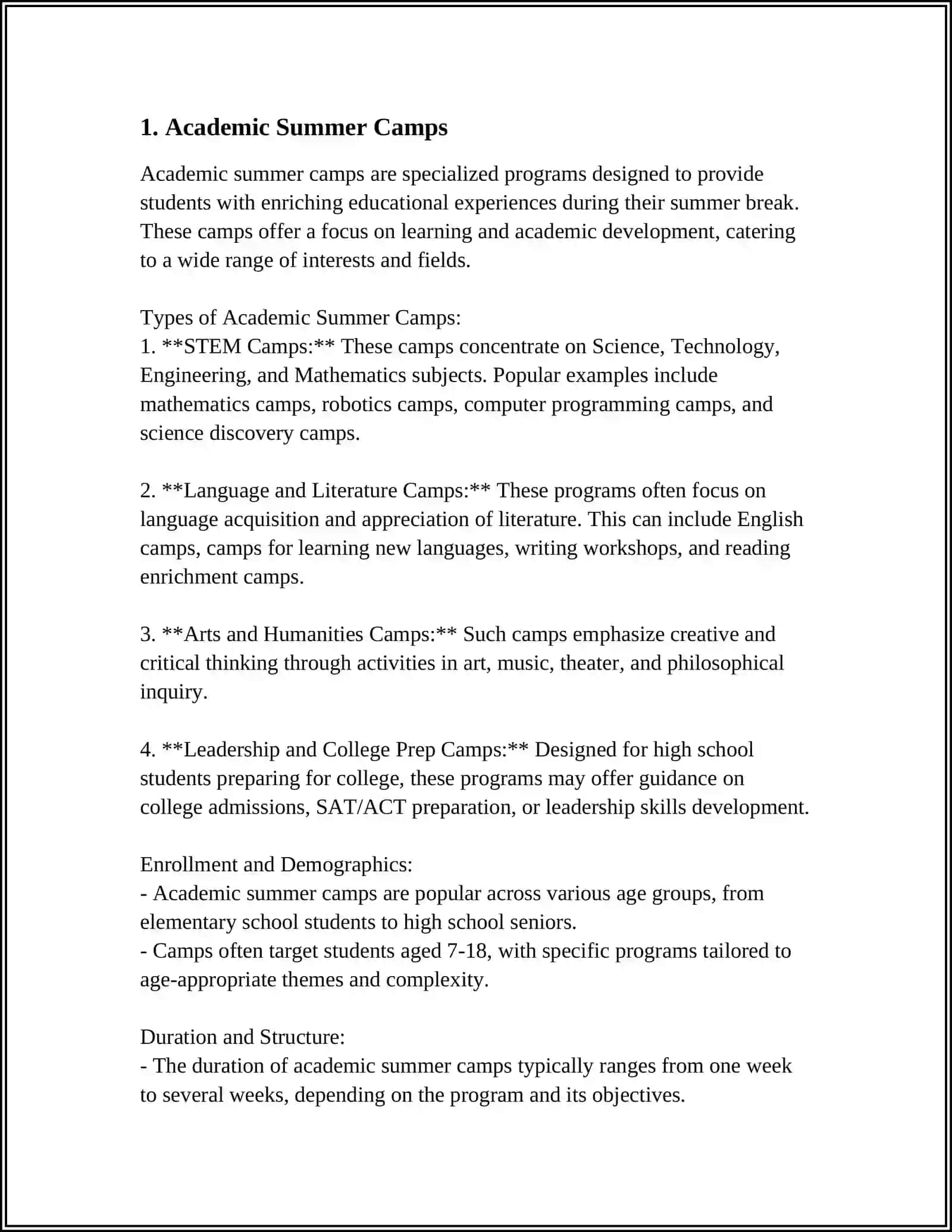 ACADEMIC SUMMER CAMPS 3