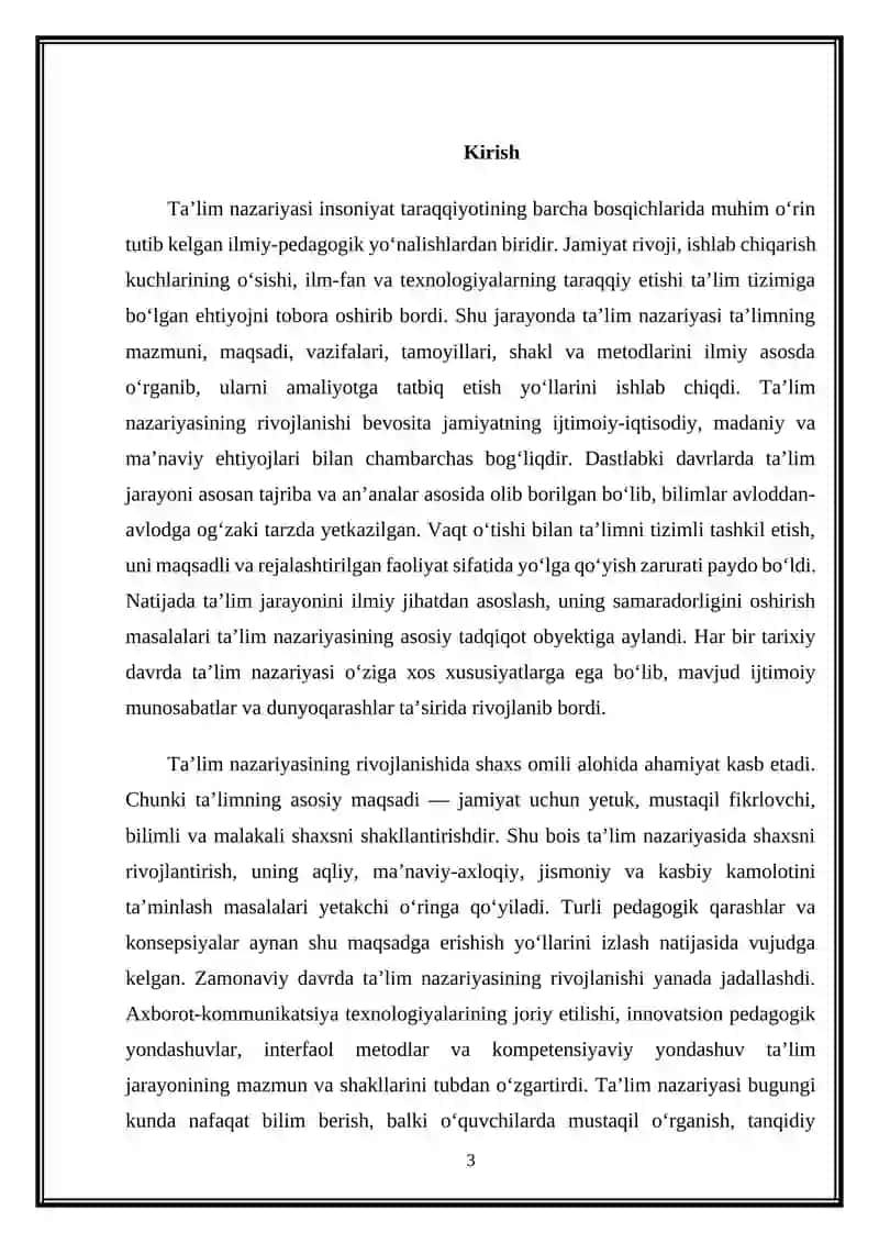 Taʼlim nazariyasi rivojlanishi 3