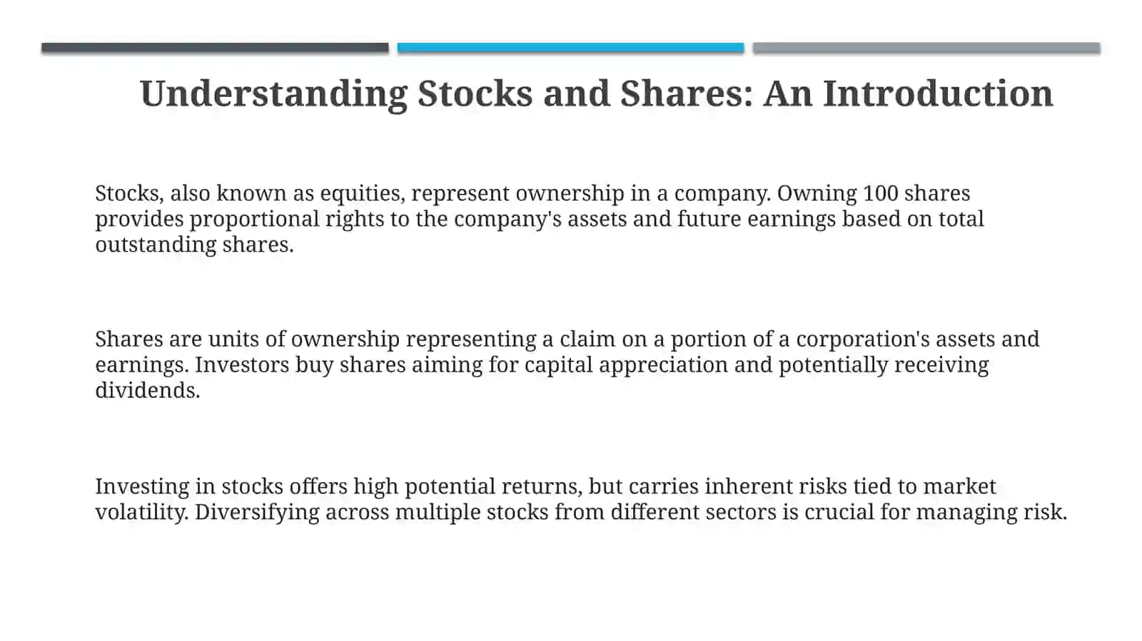 Understanding Stocks and Shares: An Introduction 3