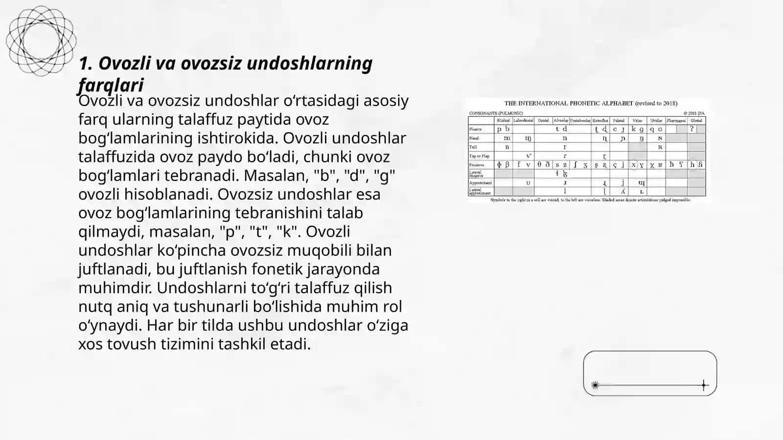 Voiced vs. Voiceless consonants 3
