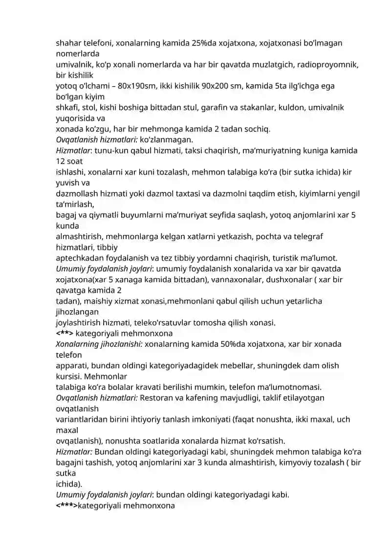 Mehmonxona tasniflash tizimi 3