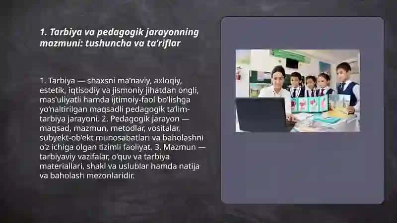 Pedagogik jarayonda tarbiyaning mazmuni 3