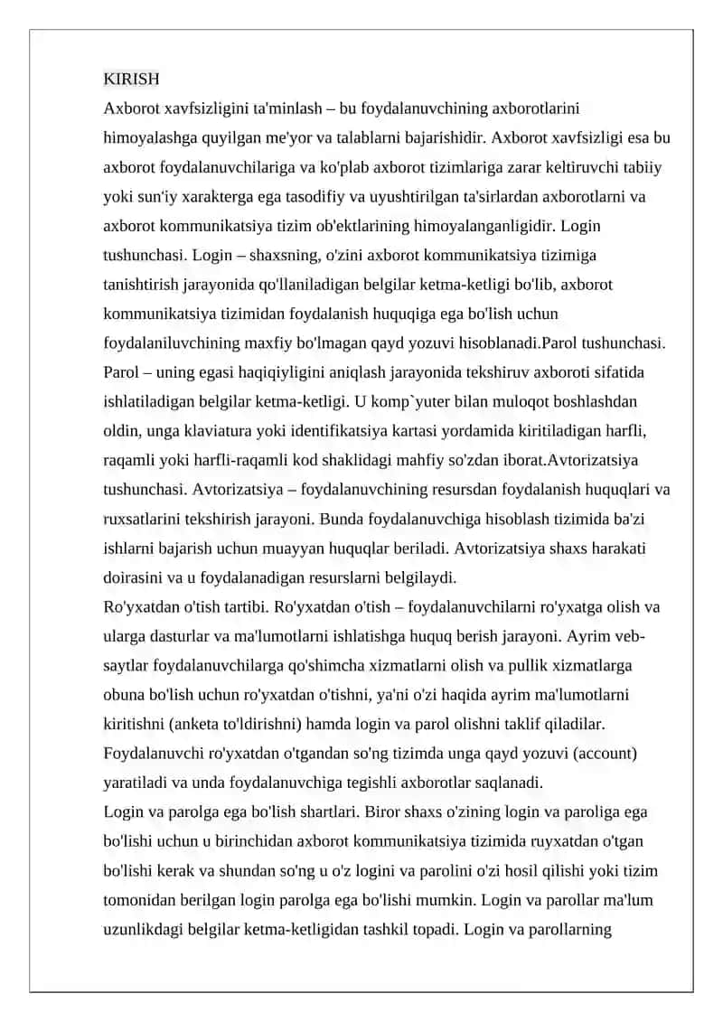 Axborot xavfsizligi. Tibbiy axborotlarni himoyalash 3