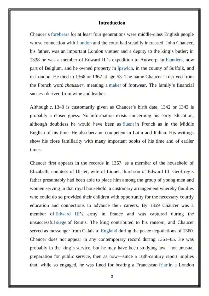 geoffrey Chauser writer of the 14 century 3