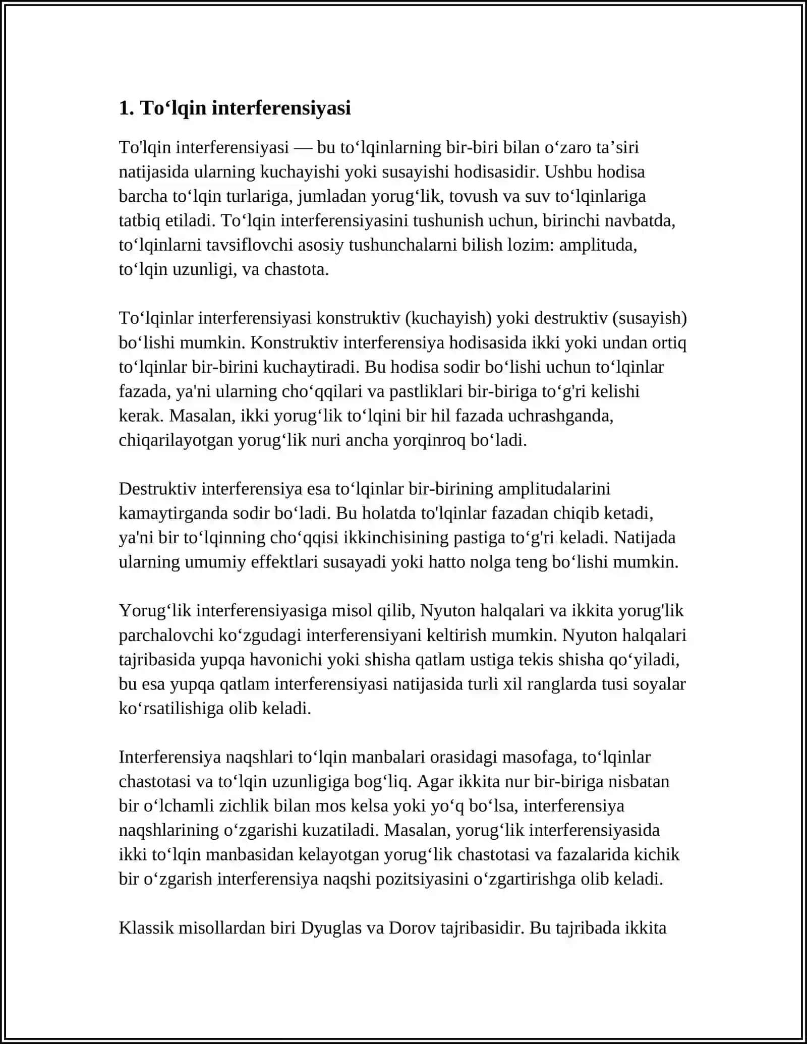TOʻLQINLARNING INTERFERENSIYASI 3