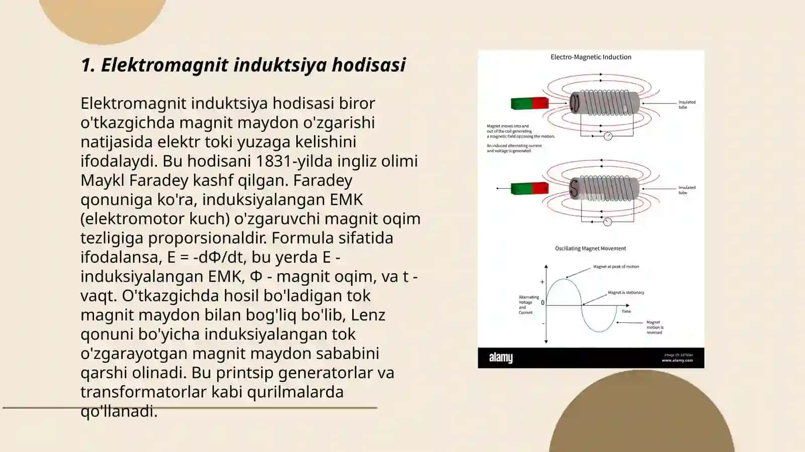 Elektromagnit induksiya hodisasining Faradey-Maksvel talqini 3