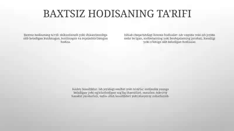 Baxtsiz Xodisalar Va Kasb Kasalliklari Haqida Tushuncha 3