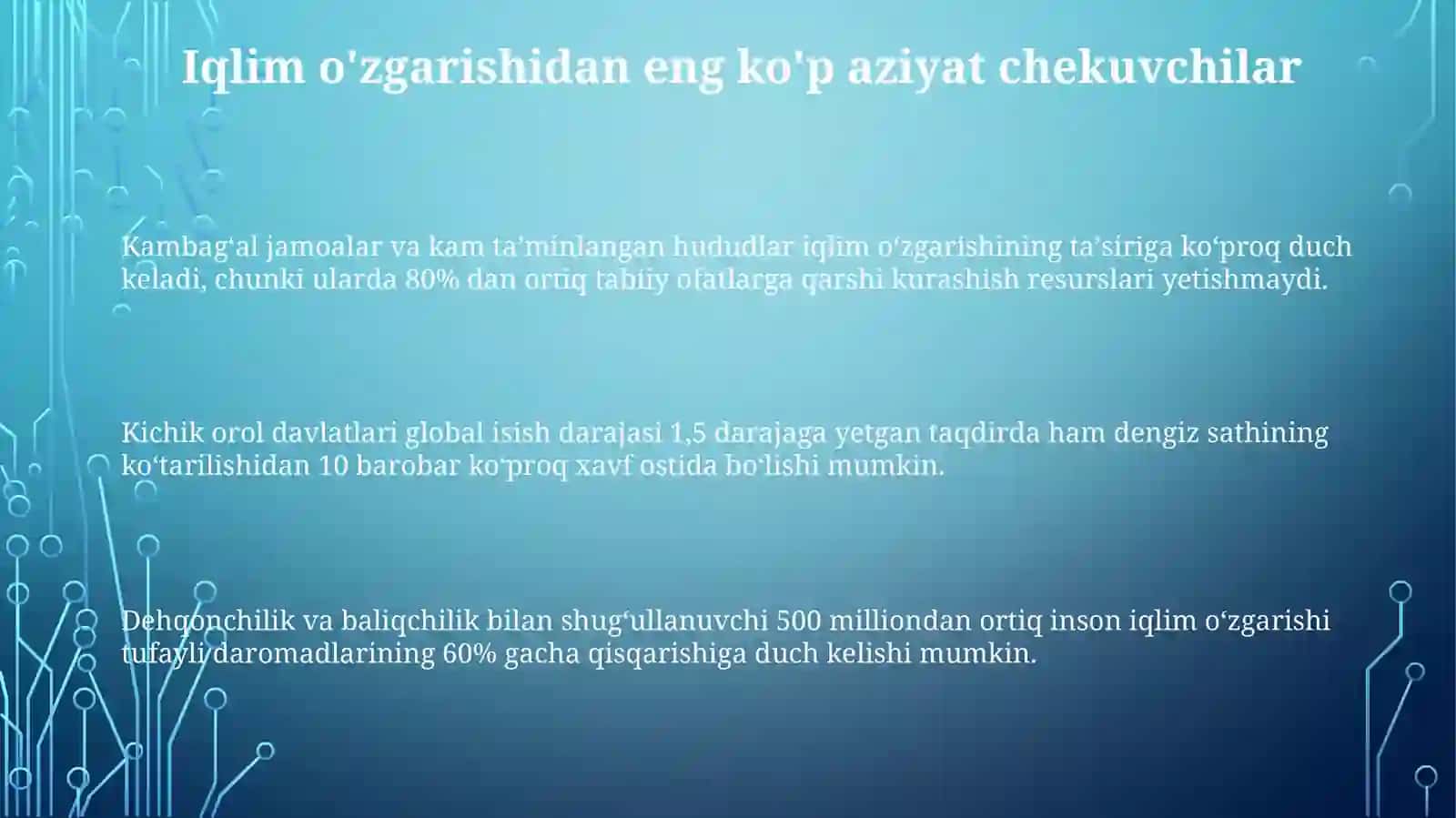 Eng zaif guruhlar va iqlim o'zgarishi 3