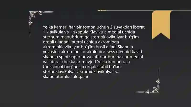 Yelka kamari va yelka mushaklari.Bilak mushaklari fassiyalari 3