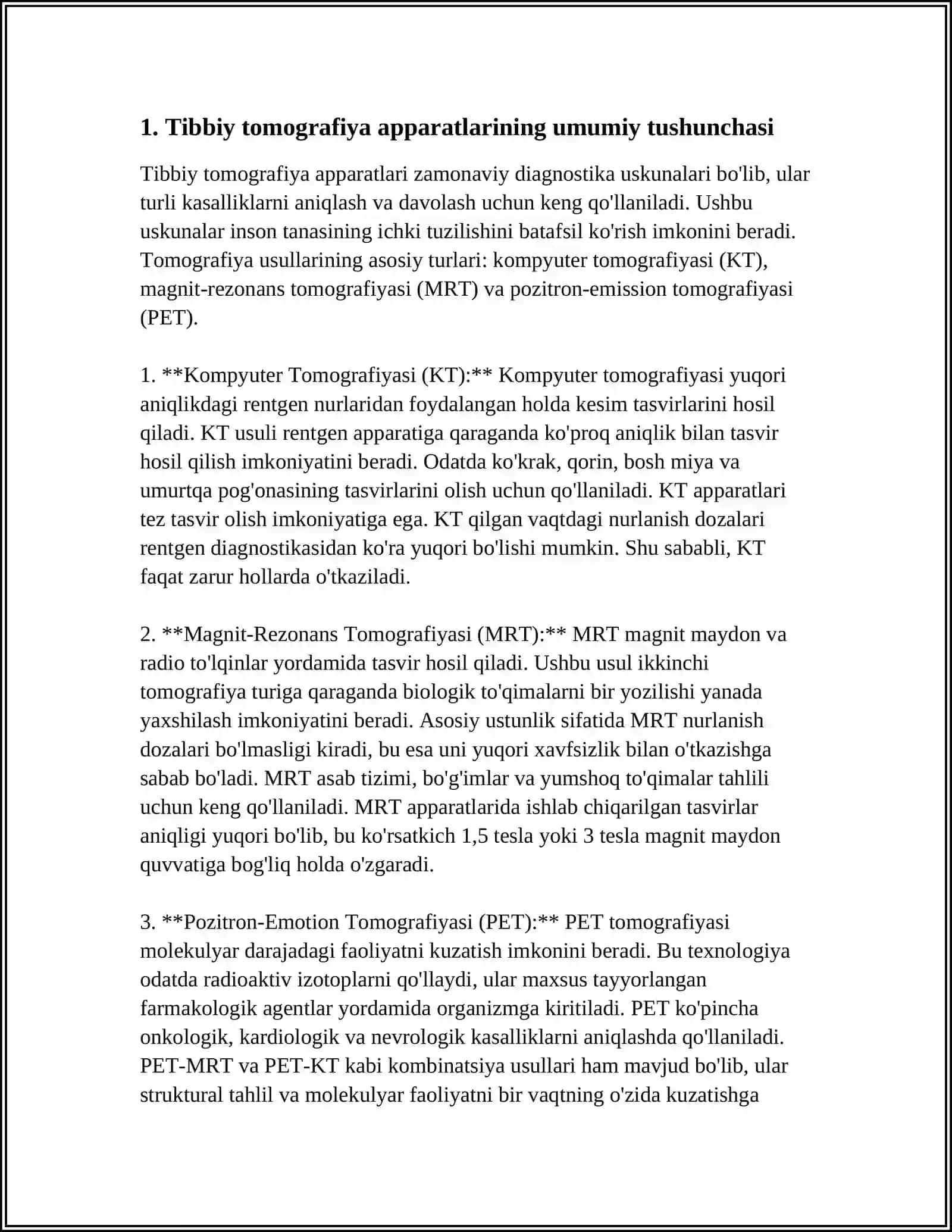 TIBBIY TOMOGRAFIYA APPARATLARINING ISHLASH PRINTSIPLARI 3