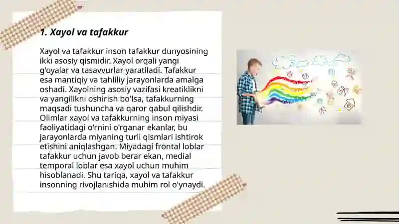Xayol va Tafakkur 3