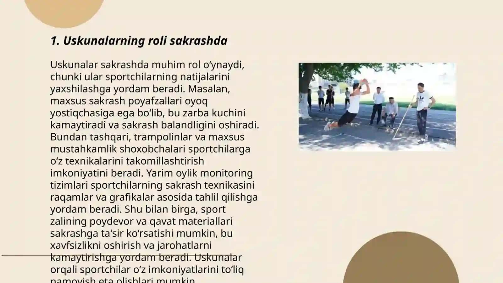 Uskunalarning roli sakrashda 3