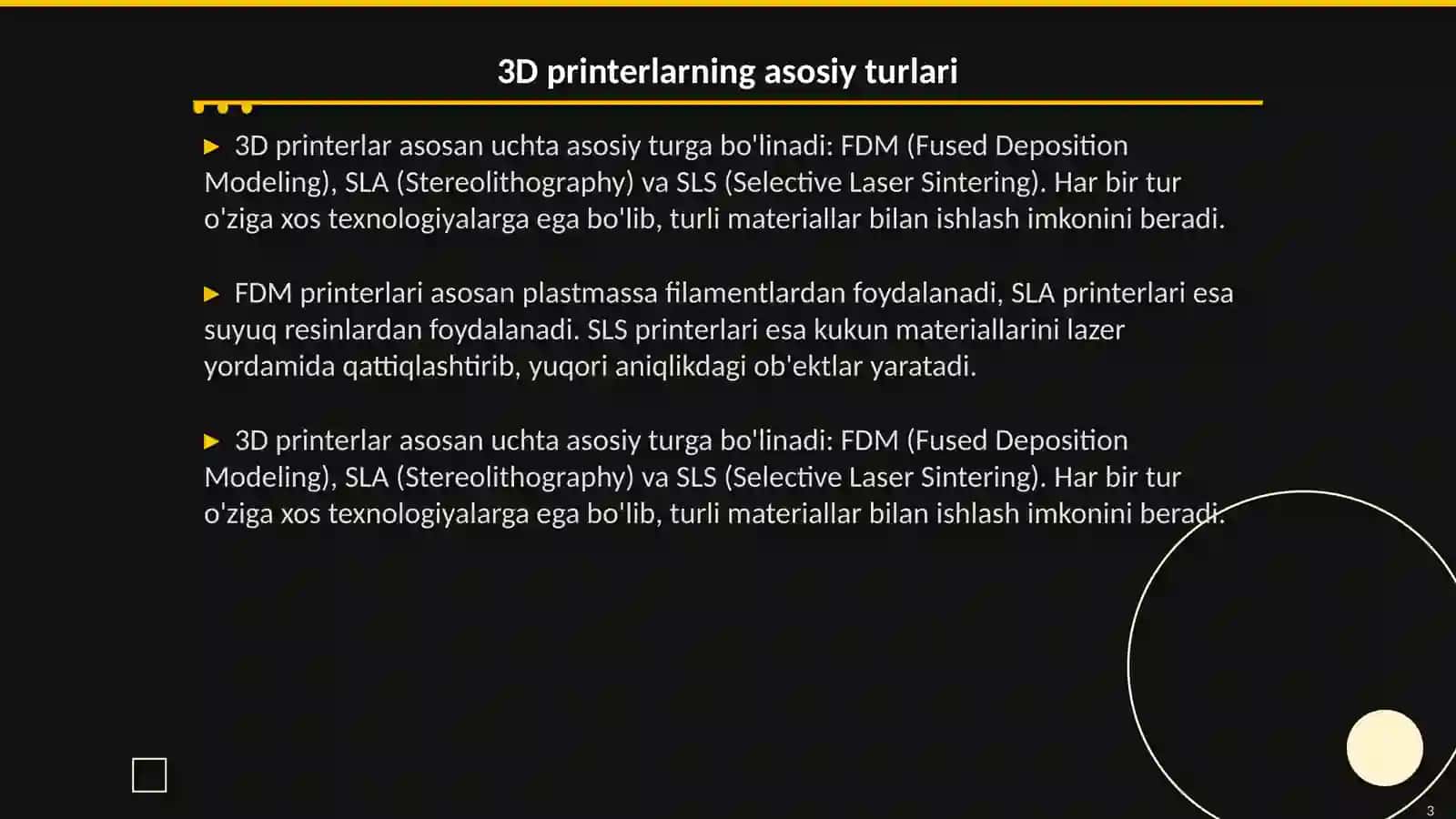 3D printer turlari va ishlash prinsipi 3