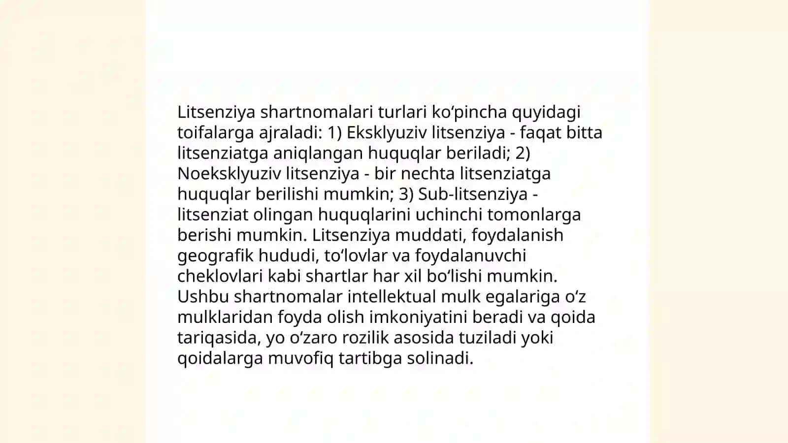 Litsenziyalash shartnomalari bo'yicha muzokaralar 3