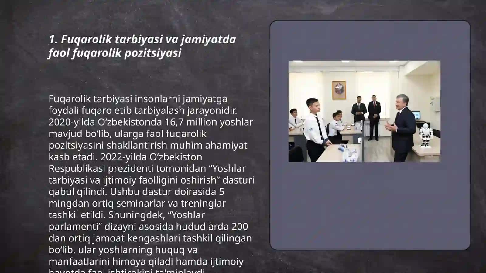 O‘quvchilarni fuqarolik, mafkuraviy, ma’naviy-axloqiy, mexnat, jismoniy va estetik tarbiyasi 3