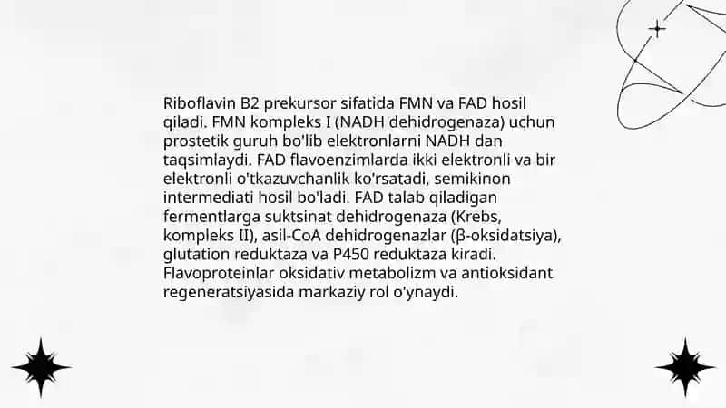 Vitaminlarning biokimyo va molekulyar biologiyaviy roli 3