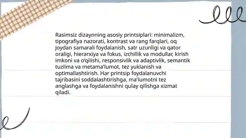 Rasimsiz dizaynning asosiy printsiplari 3