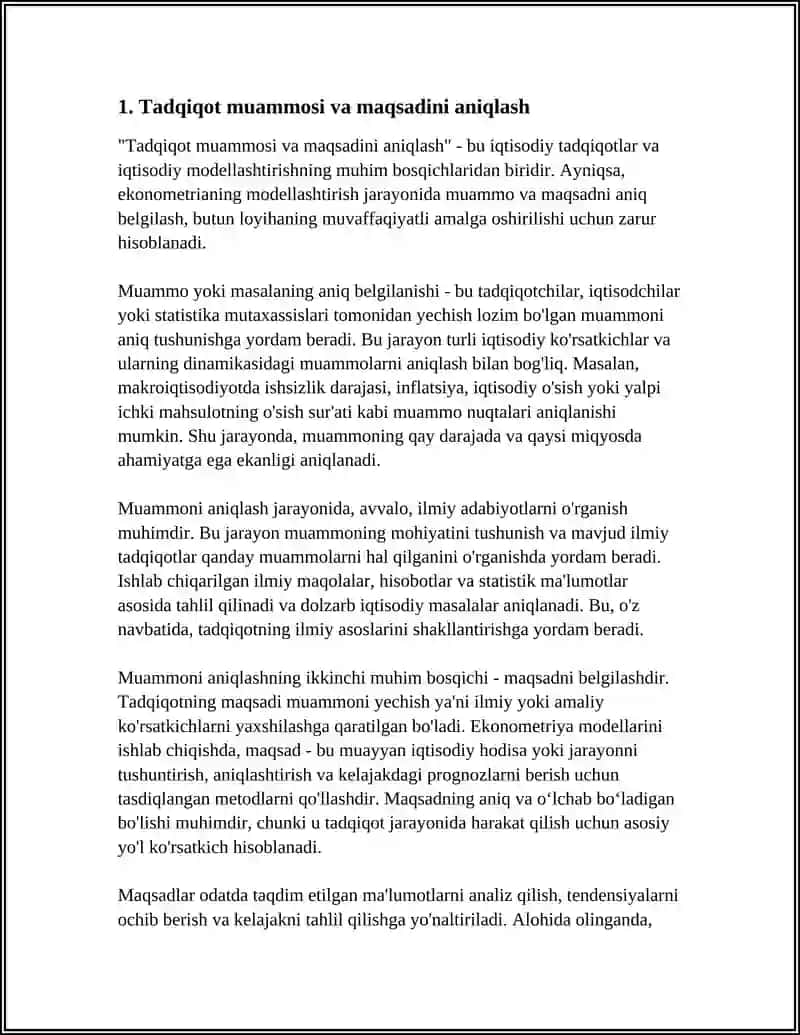 EKONOMETRIKA MODELLASHTIRISH BOSQICHLARI 3
