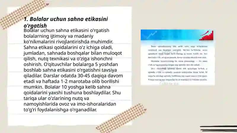 Bolalar uchun sahna etikasini o'rgatish 3