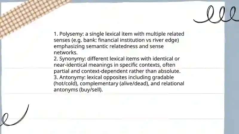 Word meaning: polysemy, synonymy, antonymy ( comparison) 3