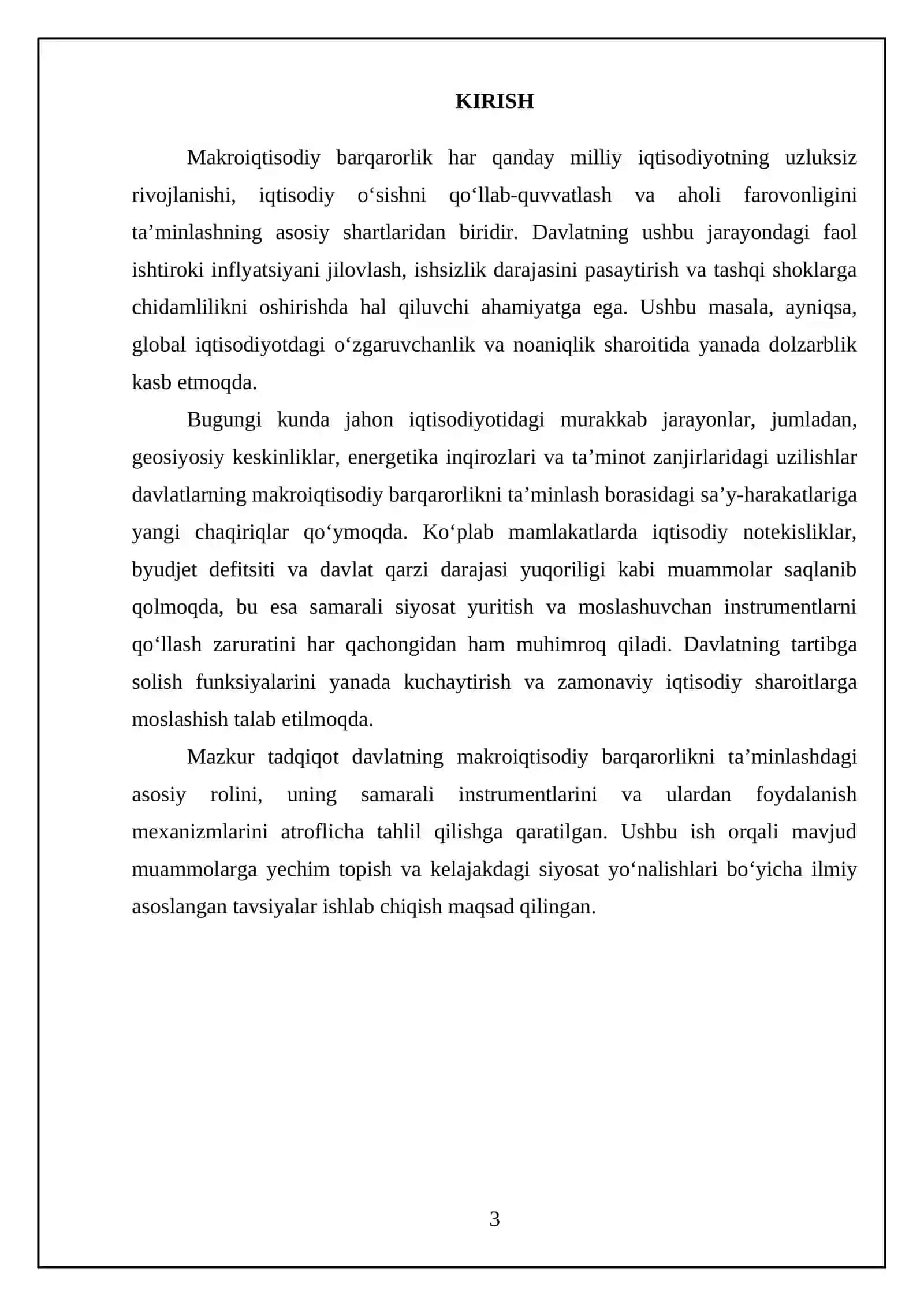 Davlatning makroiqtisodiy barqarorligini taʼminlashdagi roli va instrumentlari 3