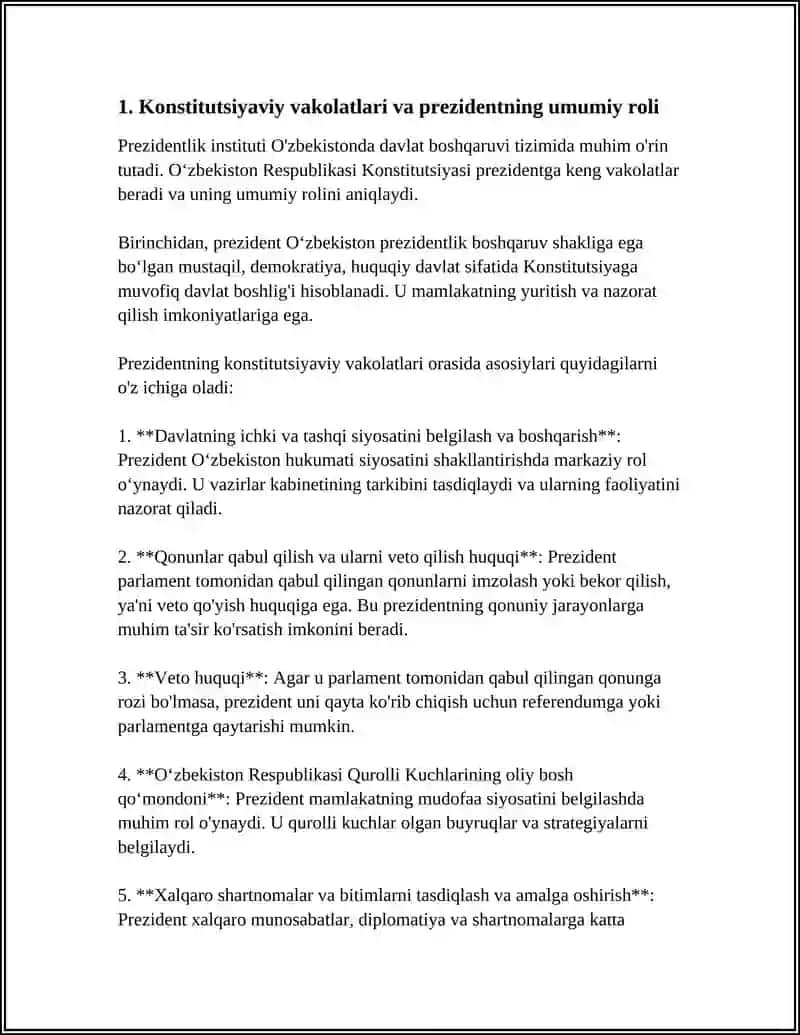 O'zbekiston Respublikasi Prezidenti Vakolatlari 3