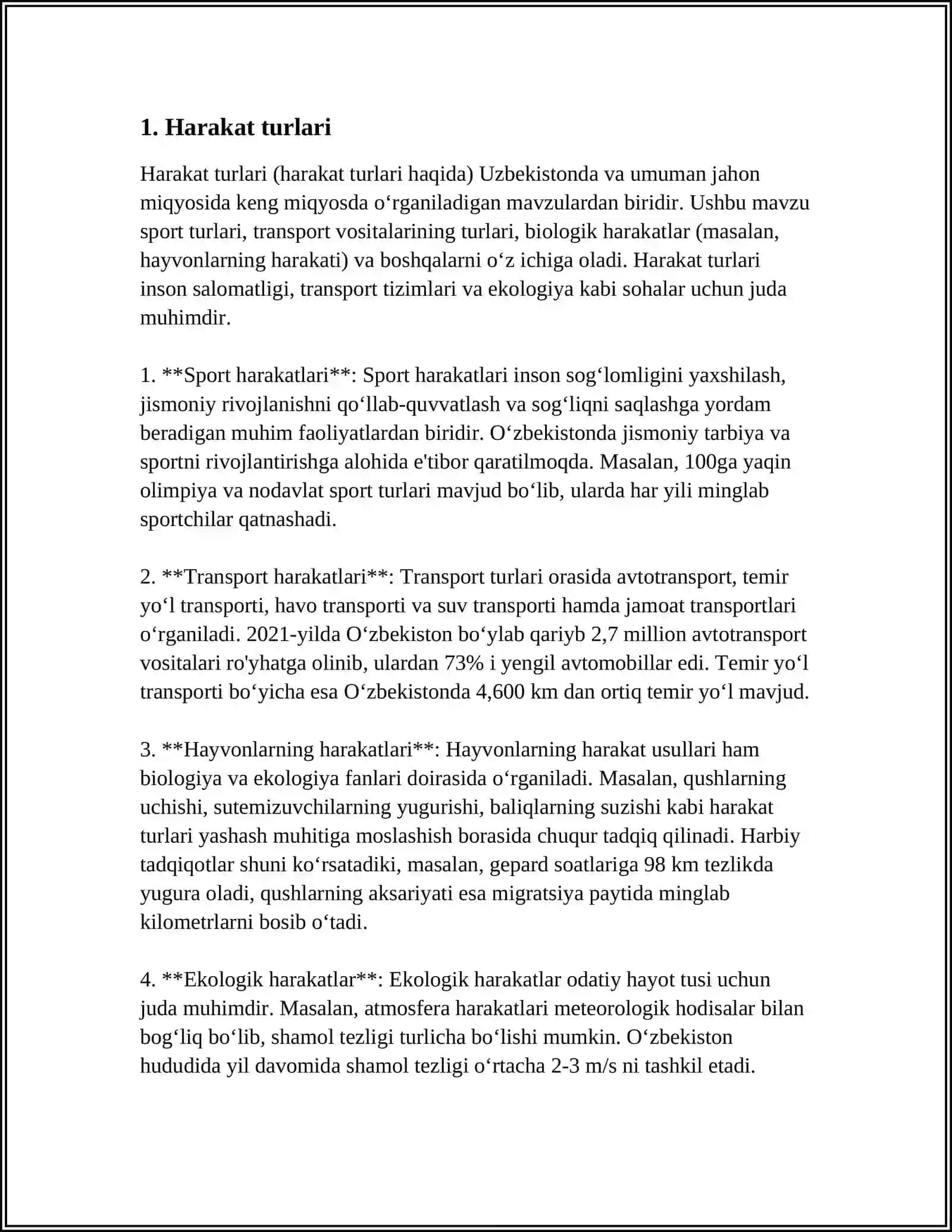 HARAKAT VA HARAKAT CHEKLANISHI 3