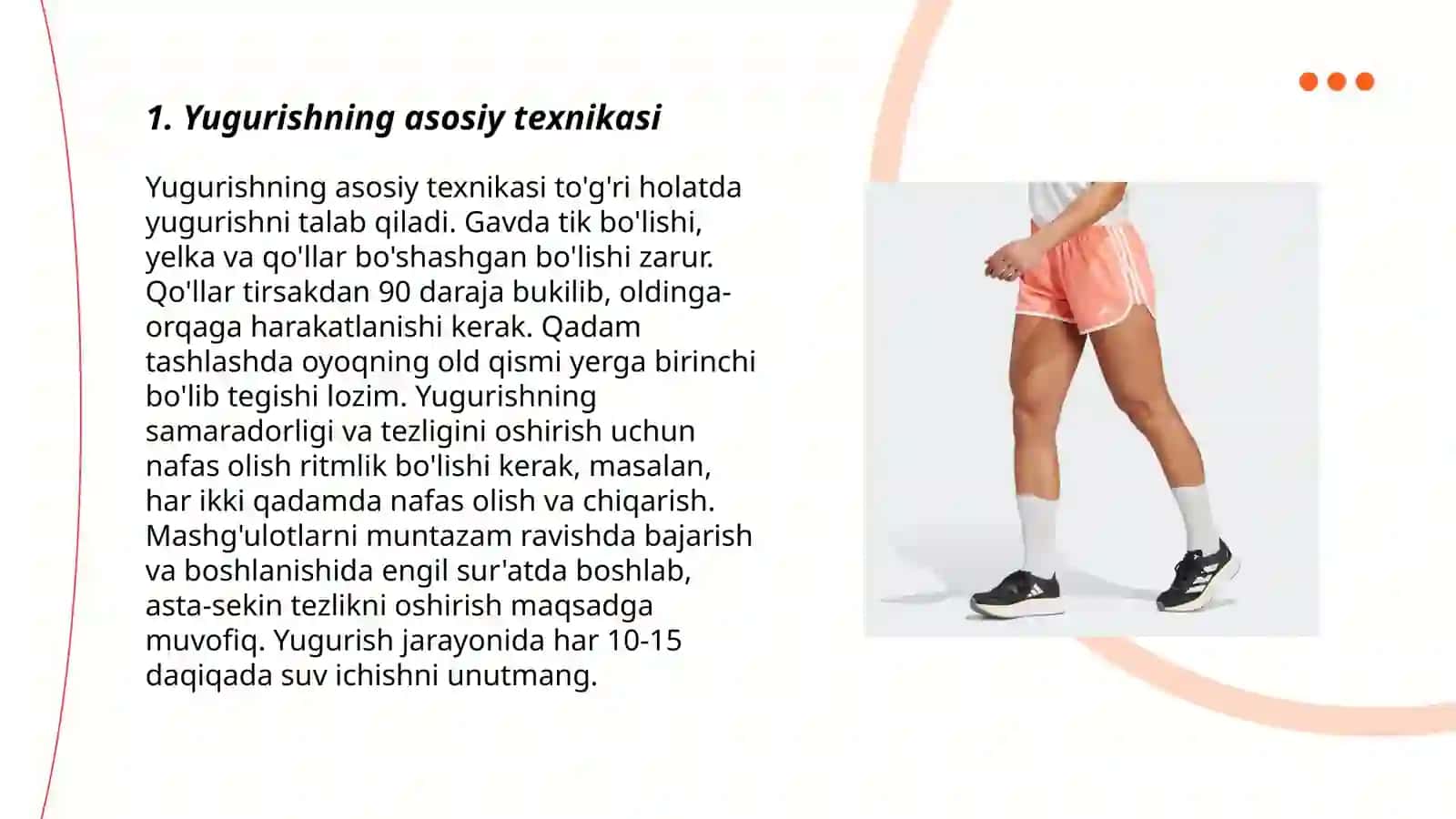 Qisqa masofaga yugurish texnikasi 3