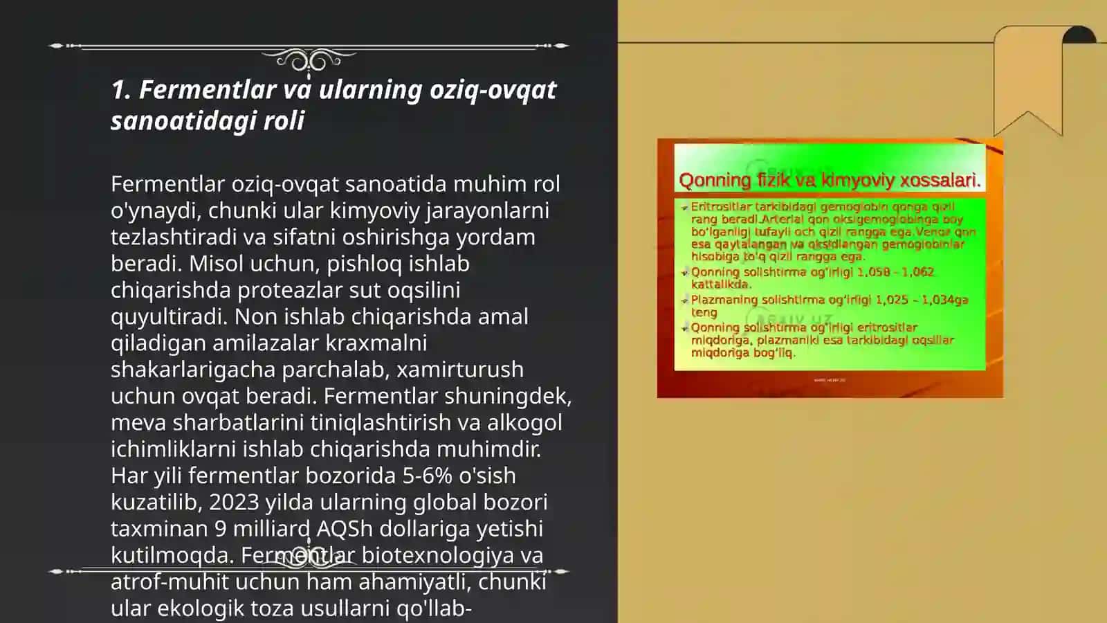 Fermentlarning oziq ovqat sanoatida qoʻllanilishi 3