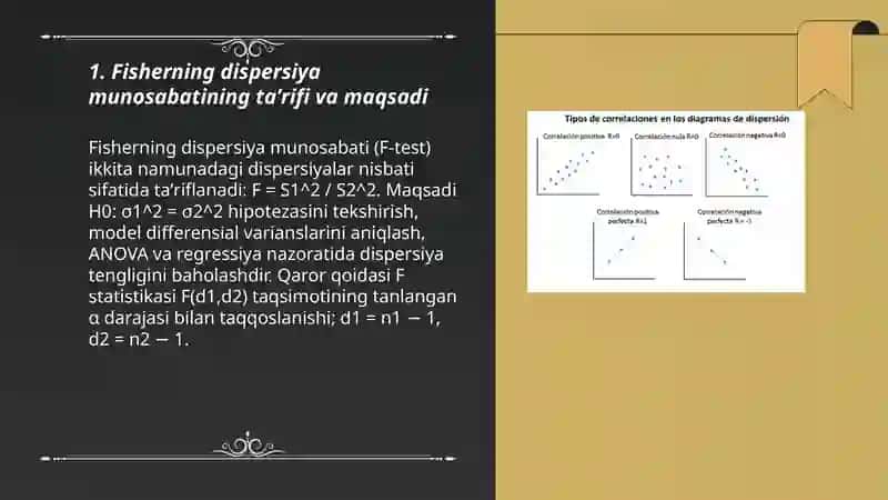 Fisherning dispersiya munosabati 3